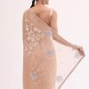 Peach Chanderi Saree With Unstitched Blouse