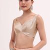 Peach Chanderi Saree With Unstitched Blouse