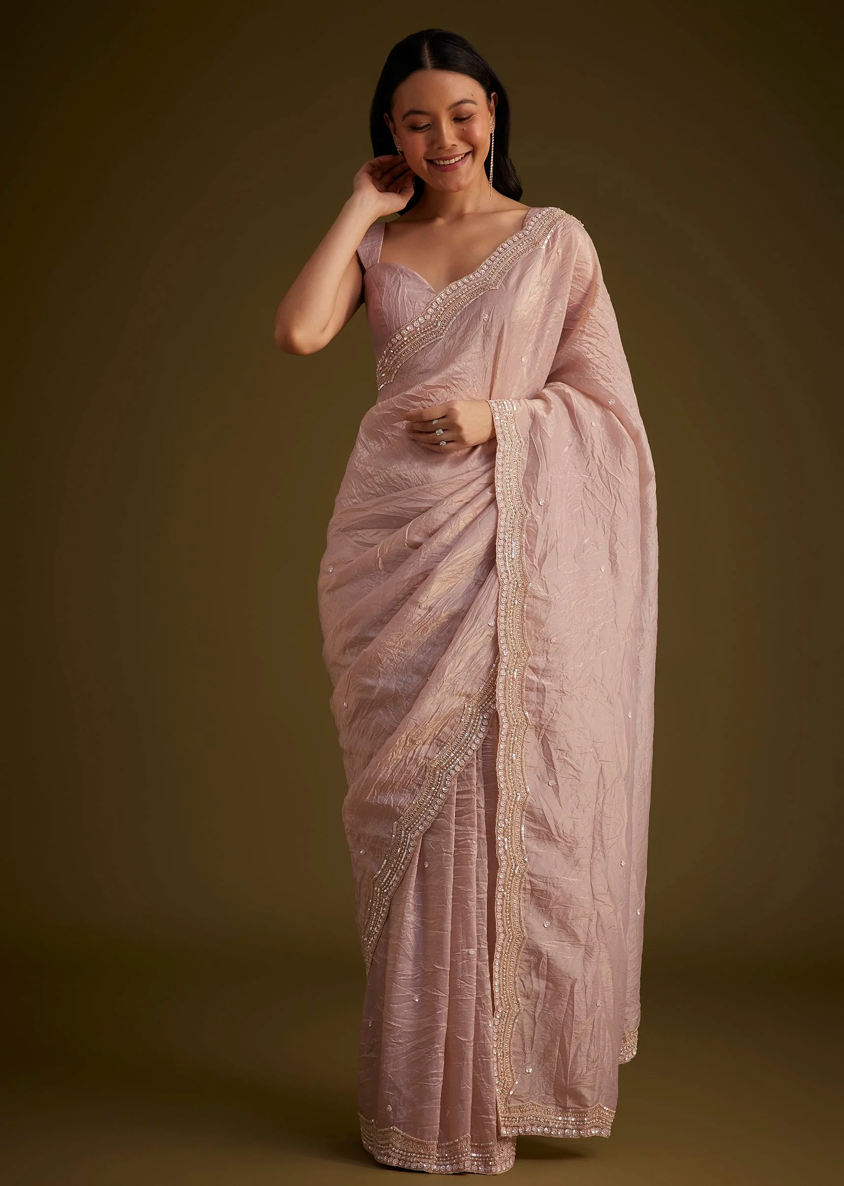 13093-beige-crushed-tissue-saree-with-embroidered-border-3.webp Beige Crushed Tissue Saree With Embroidered Border
