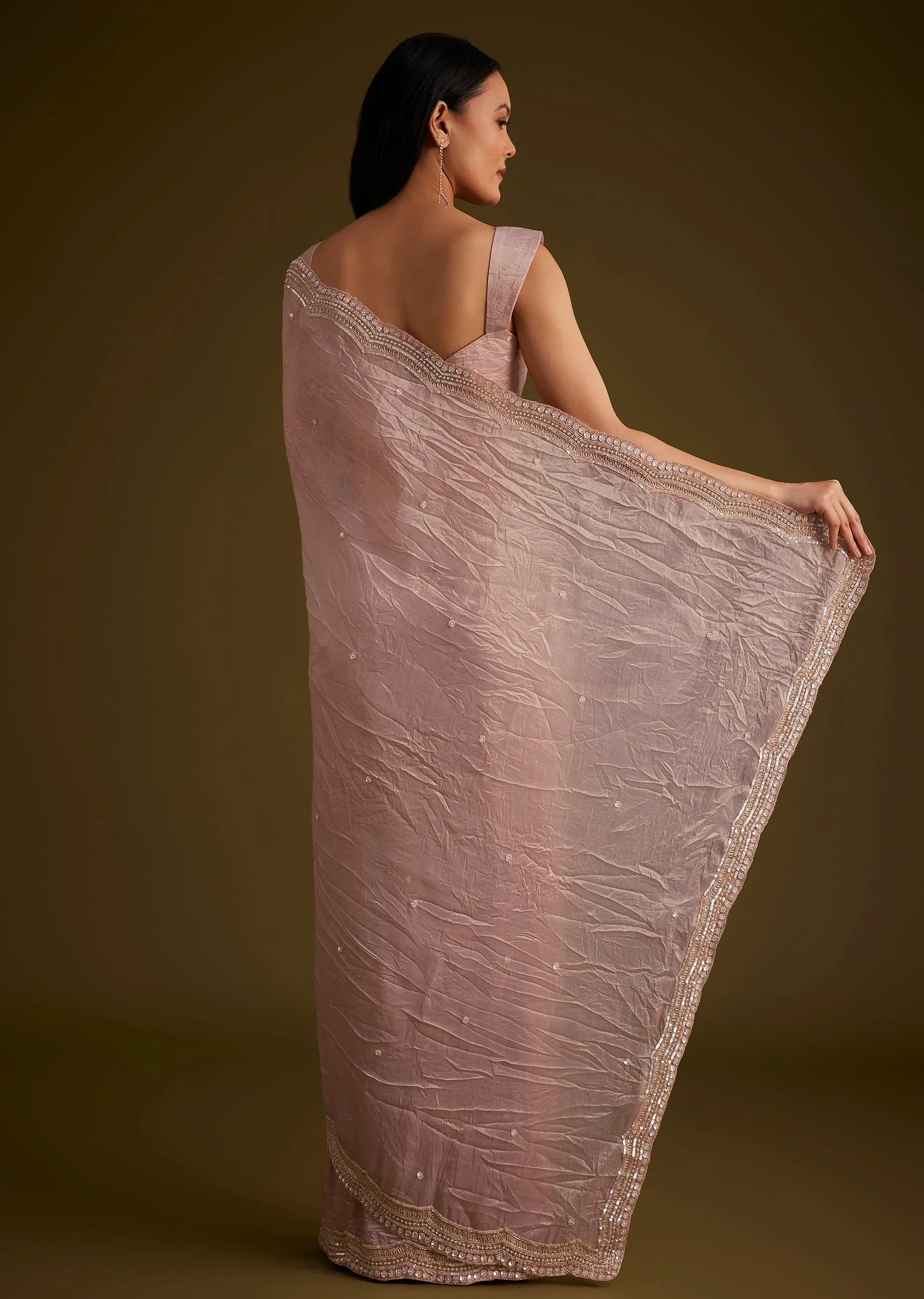 13093-beige-crushed-tissue-saree-with-embroidered-border-4.webp Beige Crushed Tissue Saree With Embroidered Border