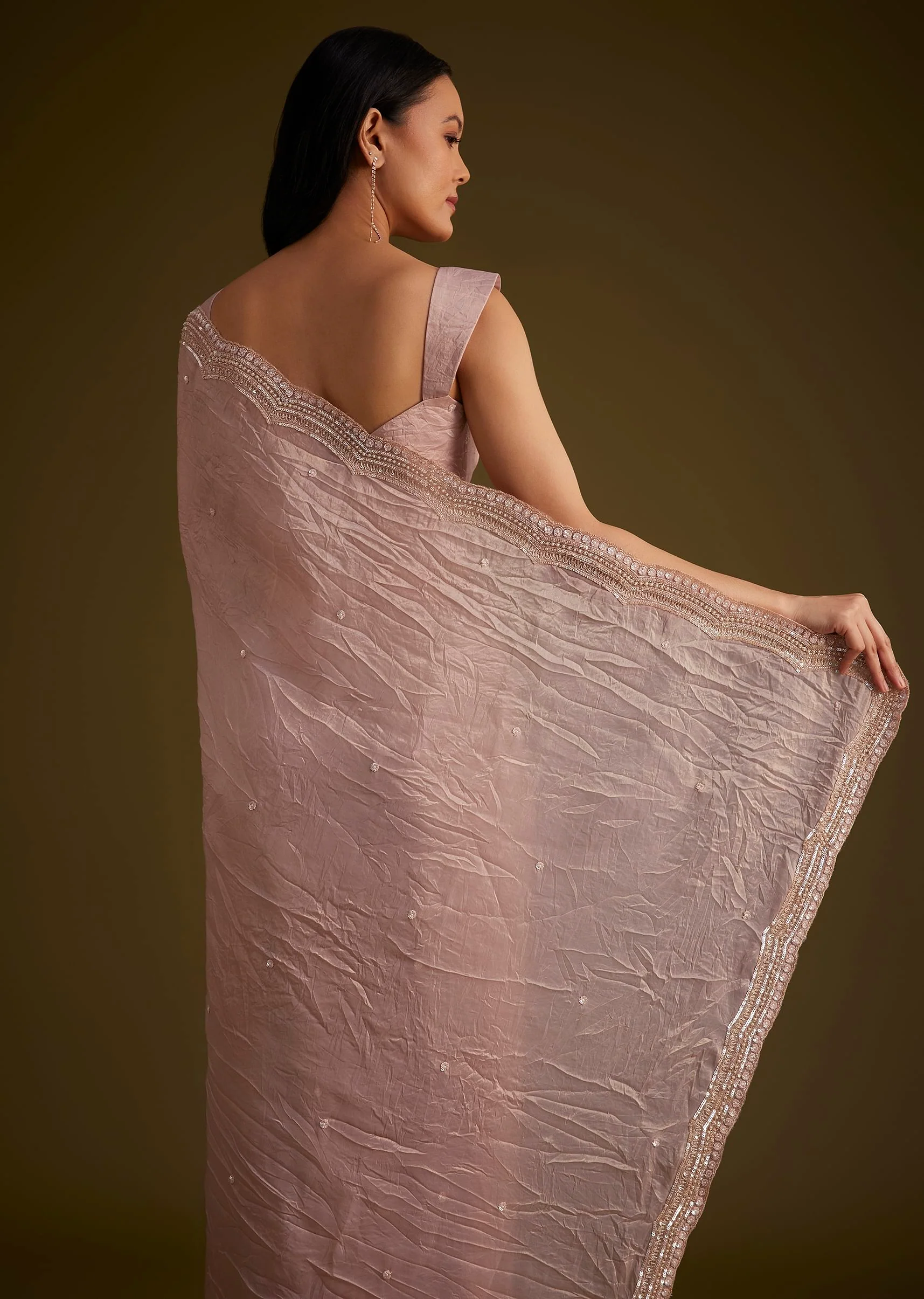 13093-beige-crushed-tissue-saree-with-embroidered-border-6.webp Beige Crushed Tissue Saree With Embroidered Border