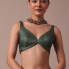 Moss Green Tussar Saree With Unstitched Blouse