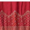 Red Bandhani Weave Saree In Silk With Unstitched Blouse Piece