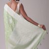 Forest Shade Green Woven Saree In Dola Silk And Silver Weave