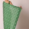 Green Bandhani Silk Saree With Gota Work And Unstitched Blouse Piece