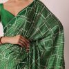 Green Bandhani Silk Saree With Gota Work And Unstitched Blouse Piece
