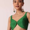 Green Bandhani Silk Saree With Gota Work And Unstitched Blouse Piece