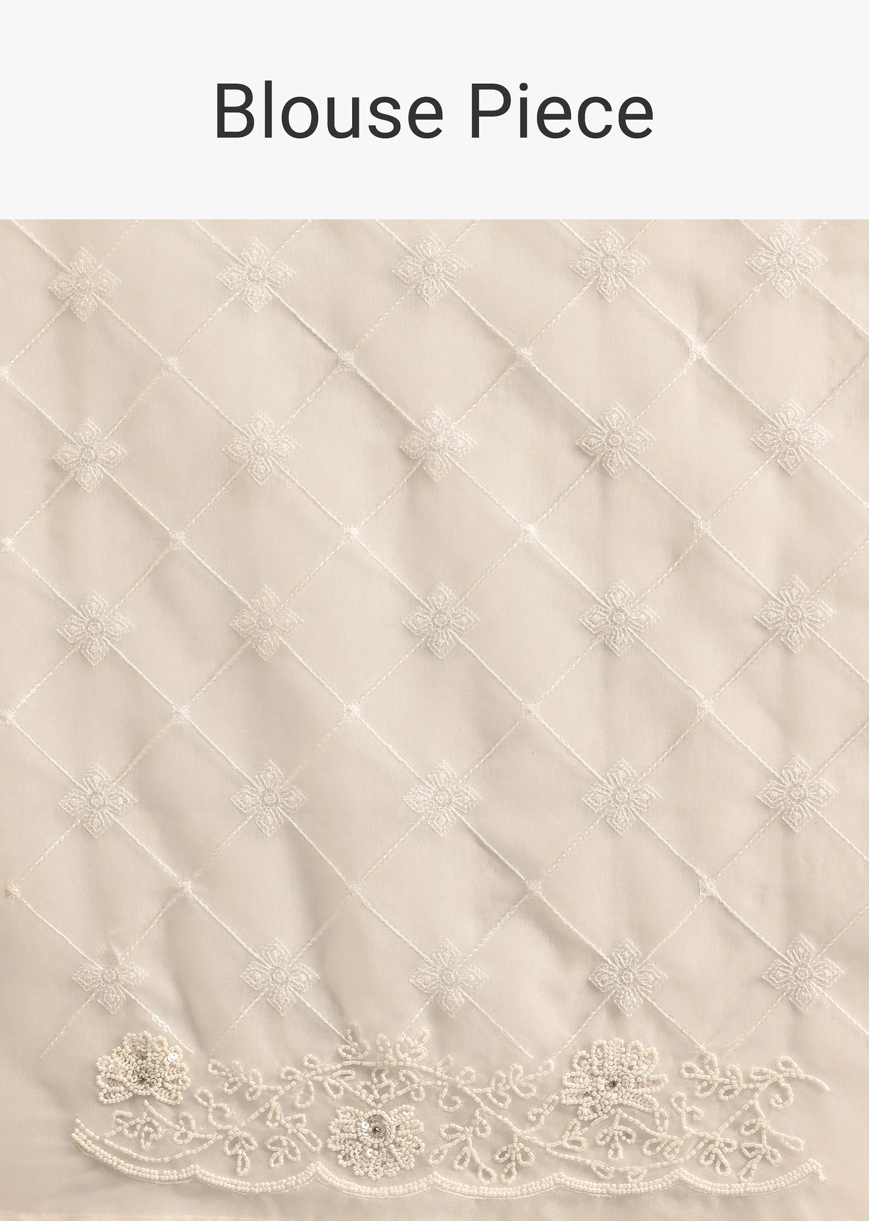 White Organza Saree With Cutdana And Sequin Embroidery