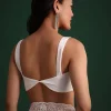 White Organza Saree With Cutdana And Sequin Embroidery