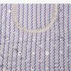 Blue Organza Striped Saree With Mirror Work And Unstitched Blouse Piece