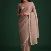 Lavendar Crushed Tissue With Cutdana Embroidered Border