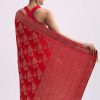Red Zari Jaal Dola Silk Saree With Unstitched Blouse
