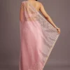 Pink Tissue Saree With Sequins Embellished Border
