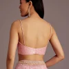 Pink Tissue Saree With Sequins Embellished Border
