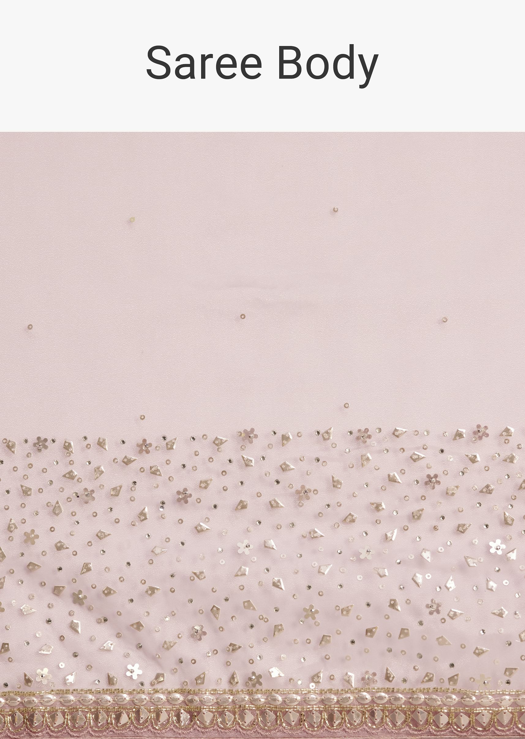 Pink Tissue Saree With Sequins Embellished Border