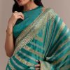 13356-turquoise-green-dola-silk-saree-with-zari-weaving-5.jpg Turquoise Green Dola Silk Saree With Zari Weaving