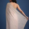 Grey Glass Tissue Silk Cutdana Work Saree With Embellished Scallop Border