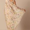 White Saree With Cutwork Scallop Border In Tussar And Unstitched Blouse Piece