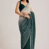 13420-green-ombre-saree-with-sequins-and-scallop-embroidery-3.webp Green Ombre Saree With Sequins And Scallop Embroidery