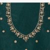 Peacock Green Crushed Tissue Saree With Cutdana And Sequin Border With Unstitched Blouse