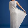 White Net Sequins Saree with Scalloped Embroidered Border