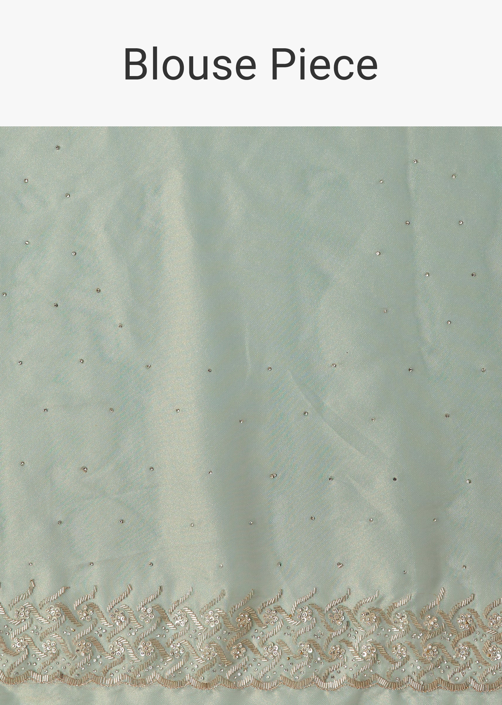 Sea Green Tissue Saree With Cutdana And Stone Embroidery