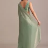 Sea Green Tissue Saree With Cutdana And Stone Embroidery