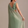 Sea Green Tissue Saree With Cutdana And Stone Embroidery