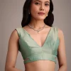 Sea Green Tissue Saree With Cutdana And Stone Embroidery