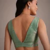 Sea Green Tissue Saree With Cutdana And Stone Embroidery