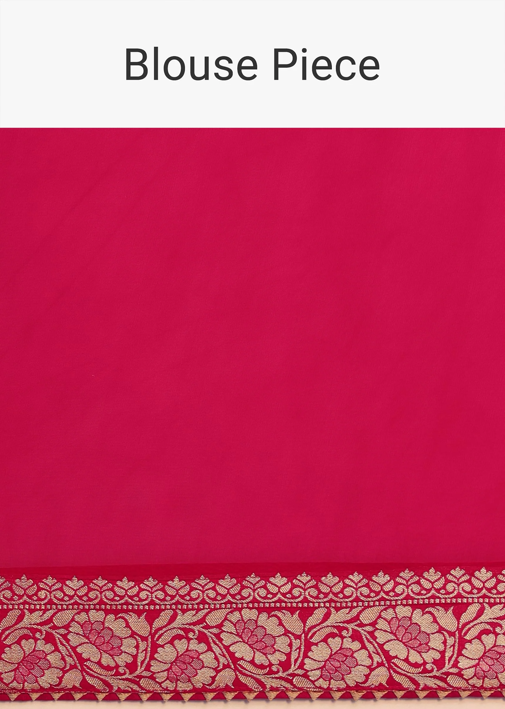 Hot Pink Woven Khadi Georgette Saree With Unstitched Blouse