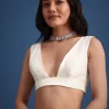 White Glass Tissue Saree With Sequin Embellishments
