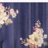 Blue Floral Print Tussar Silk Saree With Unstitched Blouse Piece