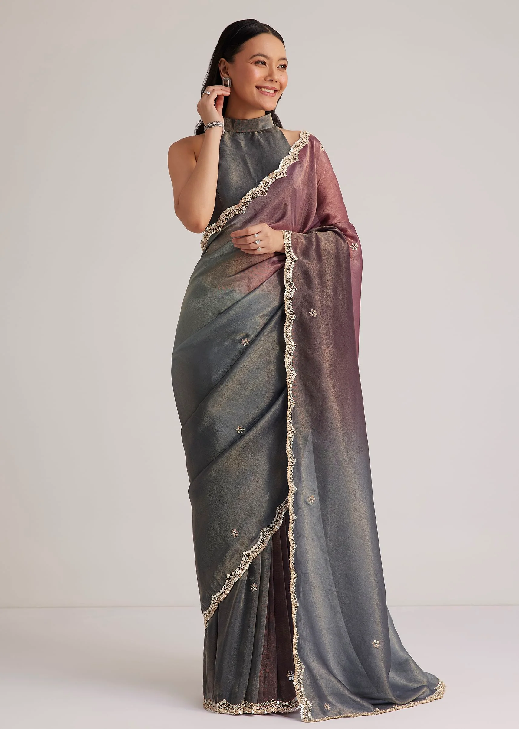 13548-greyish-purple-ombre-tissue-saree-with-scallop-border-1.webp Greyish Purple Ombre Tissue Saree With Scallop Border