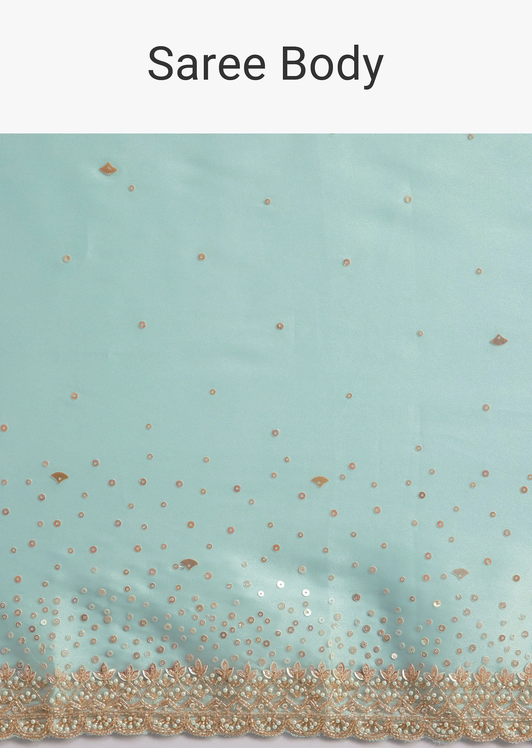 Blue Glass Tissue Saree With Cutdana Sequin And Beaded Embroidery