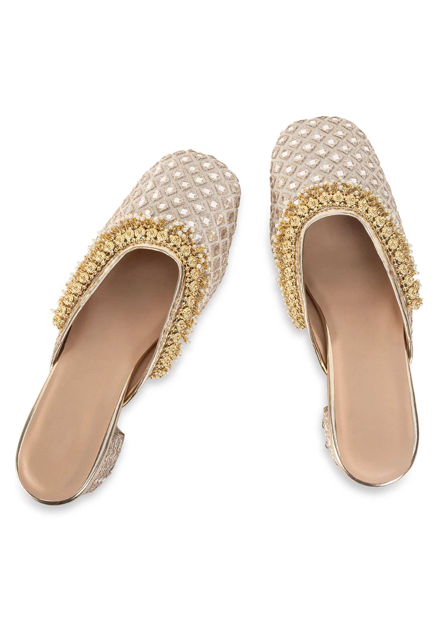 Off-White Mirror Embellished Mules
