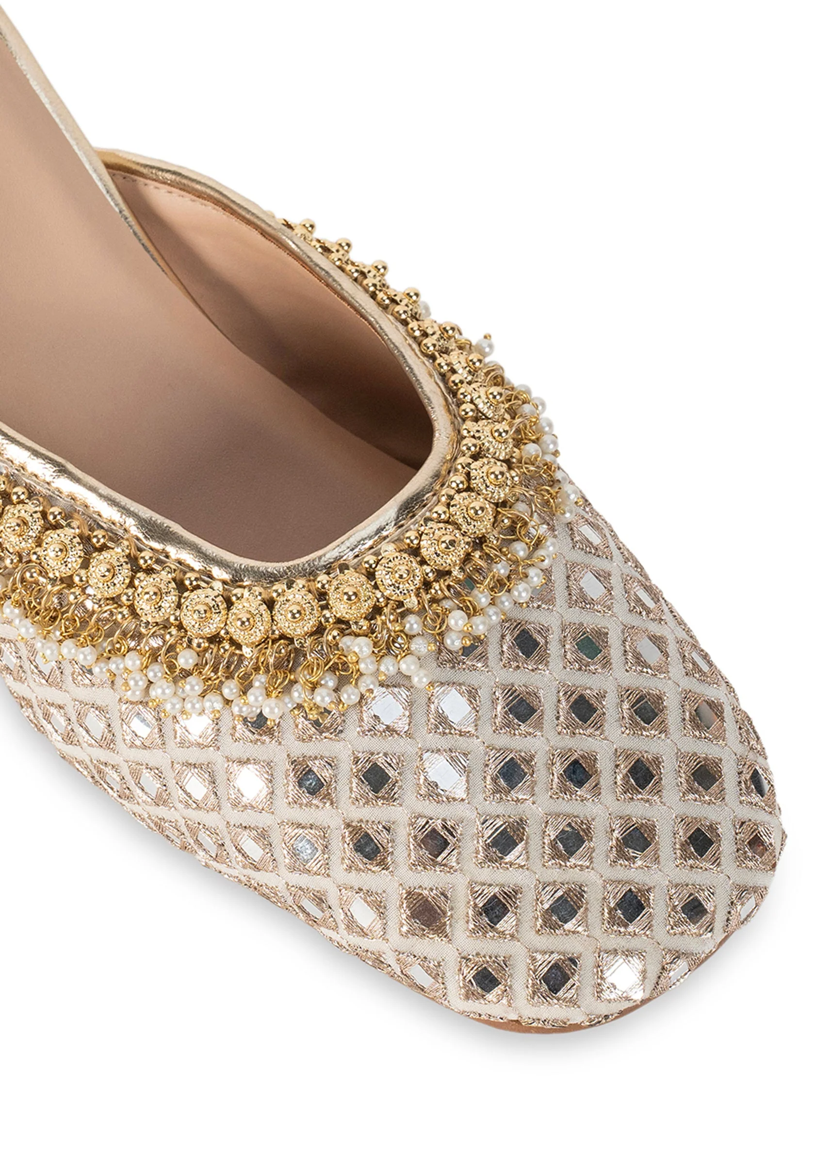 Off-White Mirror Embellished Mules