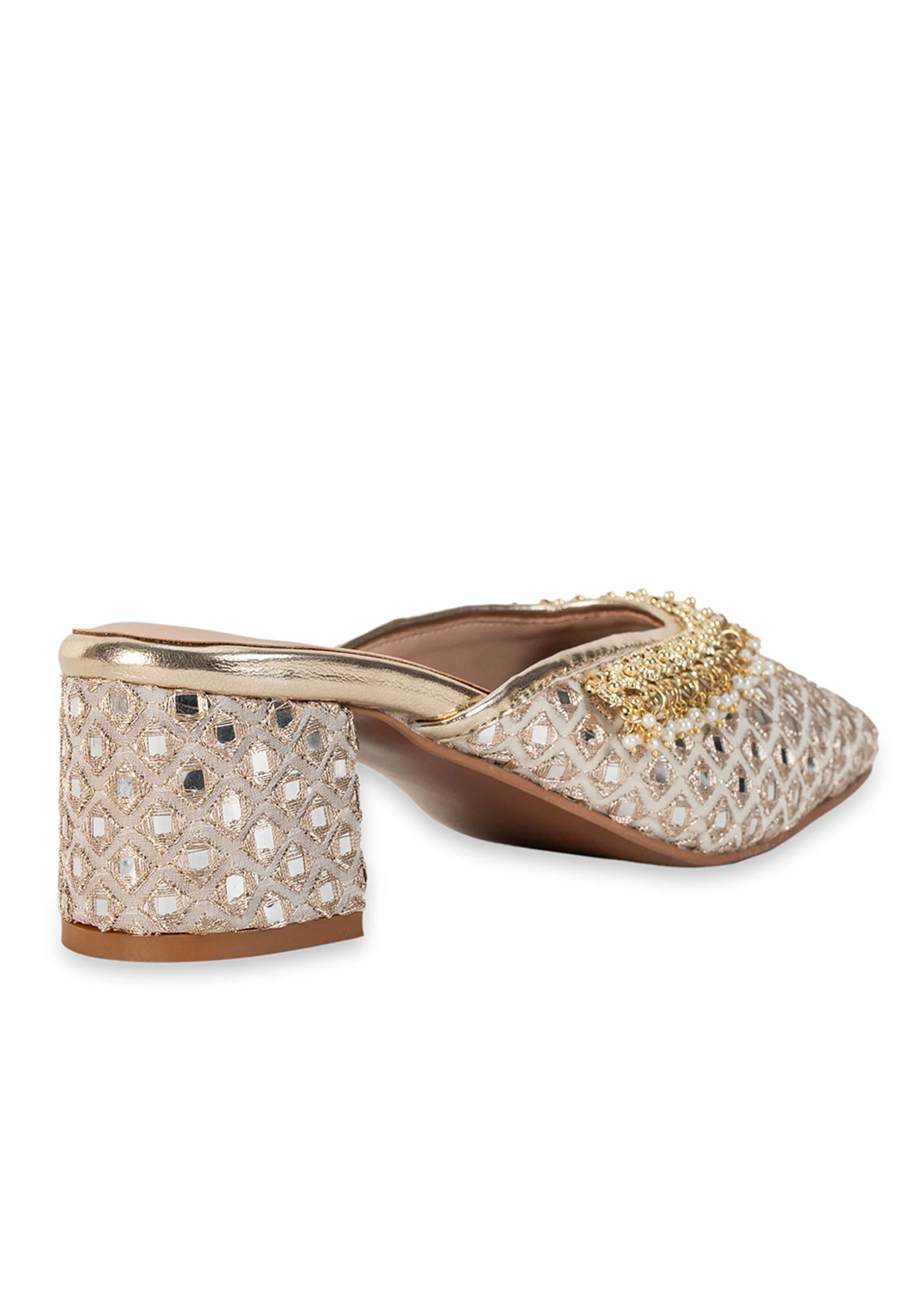 Off-White Mirror Embellished Mules