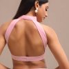 Baby Pink Georgette Chikankari Saree With Unstitched Blouse