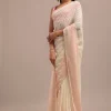 Peach Ombre Chikankari Saree With Unstitched Blouse