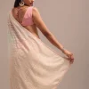 Peach Ombre Chikankari Saree With Unstitched Blouse