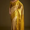 Gold Kanjivaram Silk Saree With Zari Border