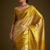 Gold Kanjivaram Silk Saree With Zari Border