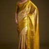 Gold Kanjivaram Silk Saree With Zari Border