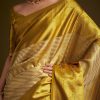Gold Kanjivaram Silk Saree With Zari Border