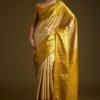 Gold Kanjivaram Silk Saree With Zari Border