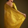 Gold Kanjivaram Silk Saree With Zari Border