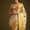 13686-silver-kanjivaram-silk-saree-with-gold-contrast-border-and-pallu-2.jpg Silver Kanjivaram Silk Saree With Gold Contrast Border And Pallu