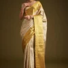13686-silver-kanjivaram-silk-saree-with-gold-contrast-border-and-pallu-6.webp Silver Kanjivaram Silk Saree With Gold Contrast Border And Pallu