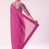 Pink Chanderi Tissue Saree With Silver Rani Tissue Stitched Blouse